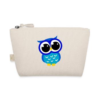 Niedlicher Cartoon Blaue Eule Hoot Nächtlicher Raubtiervogel - Bio-Täschchen - Natur - Vorne