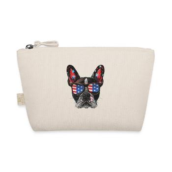 Boston Terrier with American Sunglasses - Organic Pouch - nature - Front