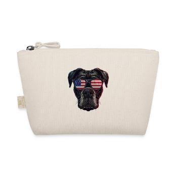 Boxer with American Sunglasses - Organic Pouch - nature - Front