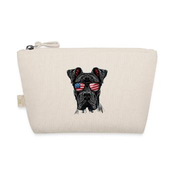 Great Dane with American Sunglasses - Organic Pouch - nature - Front