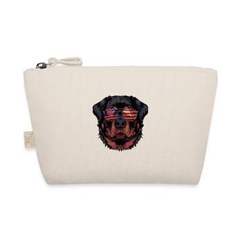 Rottweiler with American Sunglasses - Organic Pouch - nature - Front