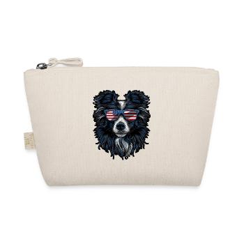 Shetland Sheepdog with American Sunglasses - Organic Pouch - nature - Front