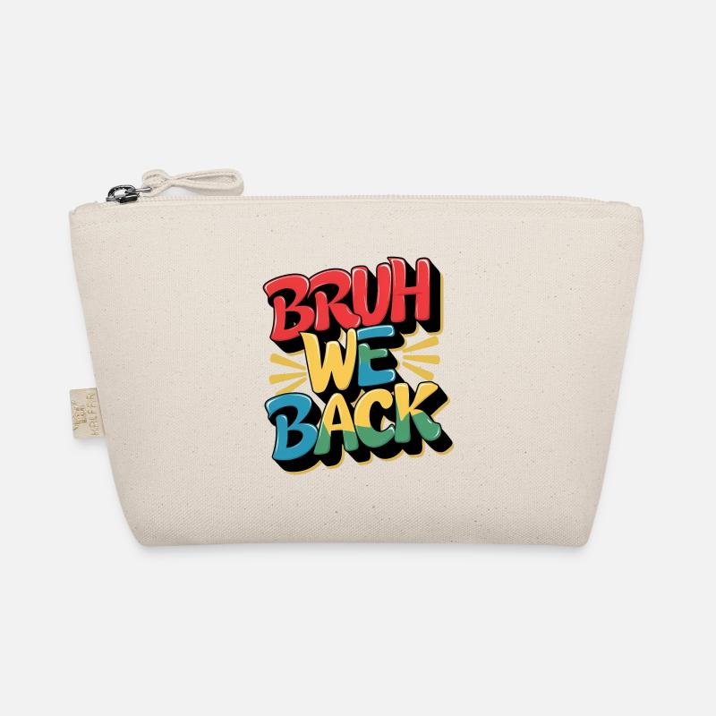 Cheerful recurring design with colorful text Organic Pouch