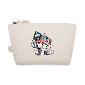 Red and white illuminated retro vintage design 4th of July - Organic Pouch - nature - Front