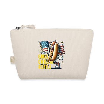 Grill Chill Refill Funny Bbq Pun Retro - Organic Pouch - nature - Front