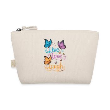 Inspirierender Live Love Laugh Schmetterling - Bio-Täschchen - Natur - Vorne