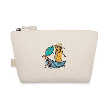 Peanut Angler Fish Fisherman Fish Fishing Boat - Organic Pouch - nature - Front