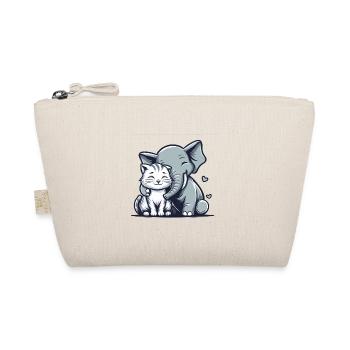 Cuddling Cat And Elephant In Love - Bio-Täschchen - Natur - Vorne