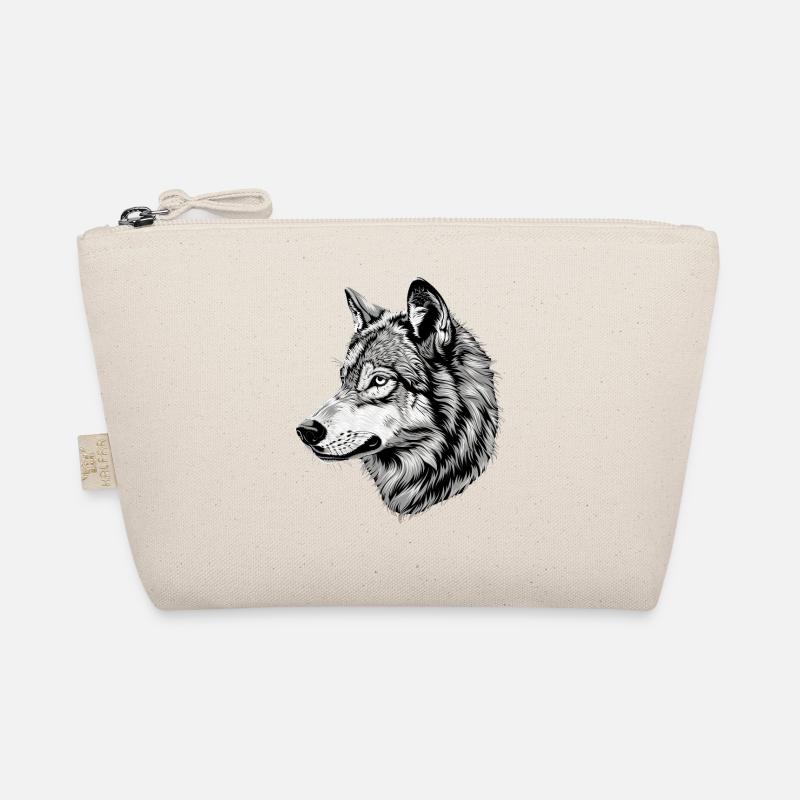 Wolf Motiv Wölfe Wolfsrudel Grauer Wolfshund Wolfs - Bio-Täschchen - Natur