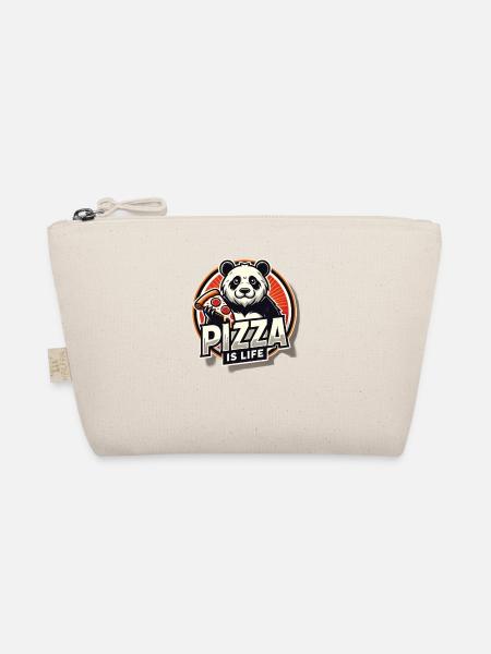 Pizza Is Life Panda - Bio-Täschchen - Natur - Vorne