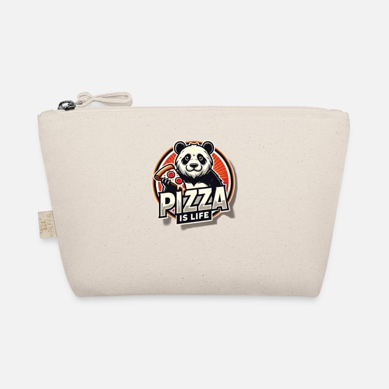 Pizza Is Life Panda - Bio-Täschchen - Natur