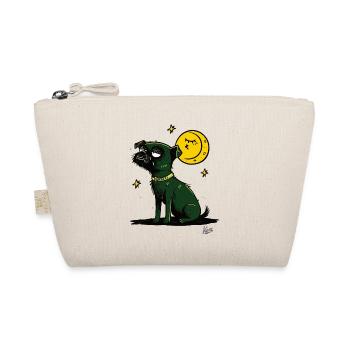 Tired Schnauzer: Dog with Moon and Stars - Organic Pouch - nature - Front