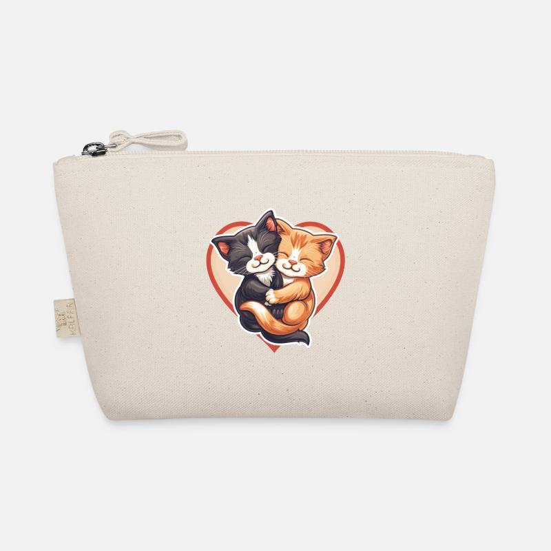 Deux chats s’étreignant à l’intérieur du cœur Trousse biologique