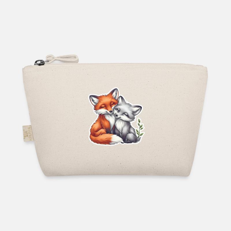 Cute Fox Couple Napping Together Organic Pouch