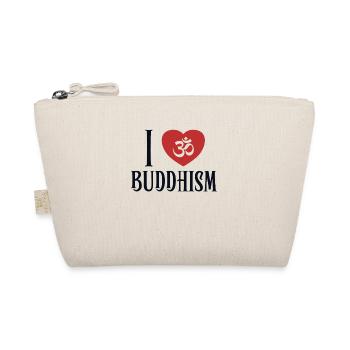 I love Buddhism Buddhist Symbol Statue Priest - Organic Pouch - nature - Front