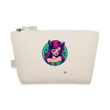 Dessin animé : mignonne petite diablesse avec des cœurs - Trousse biologique - nature - Devant