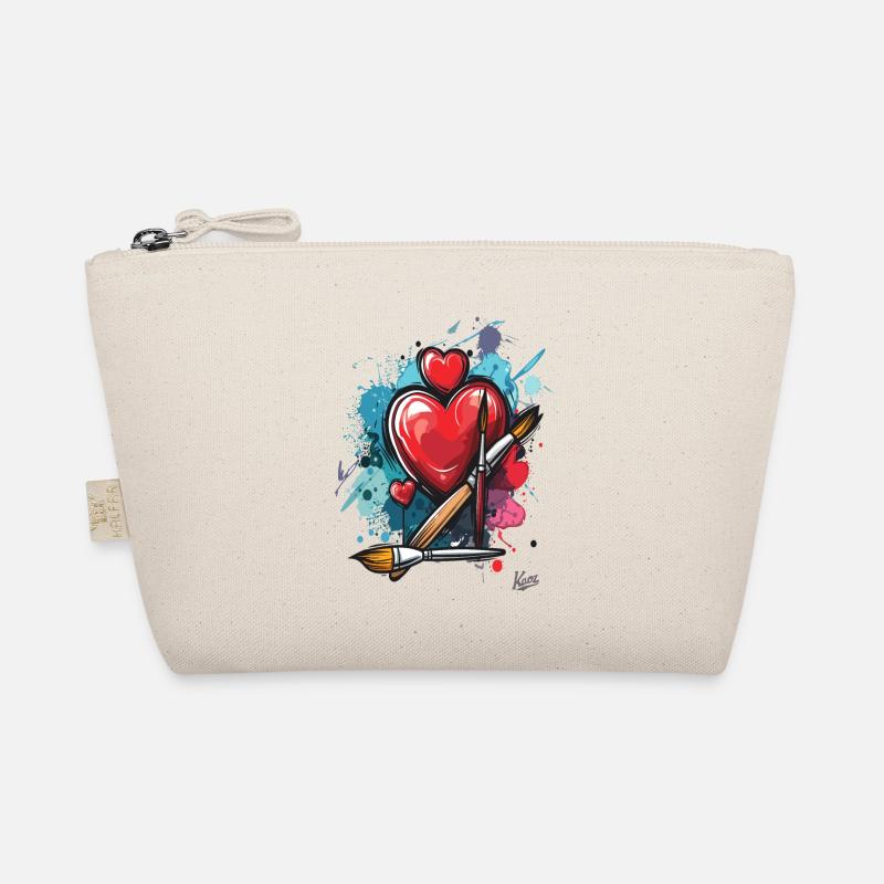 Painter's brushes and hearts for art Organic Pouch