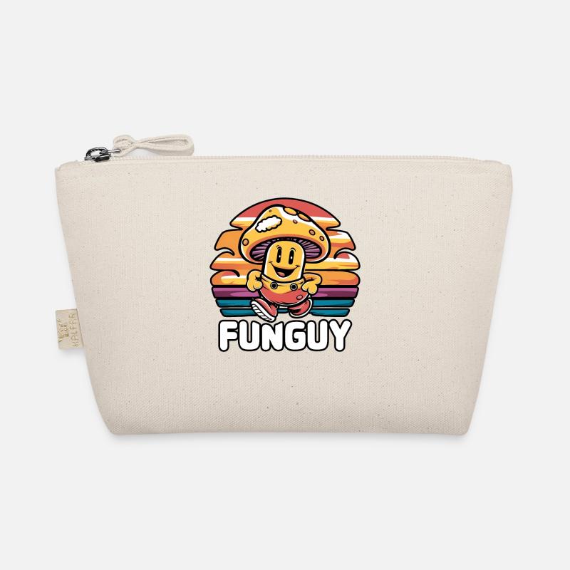 Funny Cartoon Mushroom Character Fun Guy at Sunset Organic Pouch