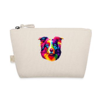 Colorful Pop Art Border Collie Border Collies - Organic Pouch - nature - Front