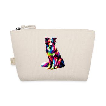Colorful Pop Art Border Collie Border Collies - Organic Pouch - nature - Front