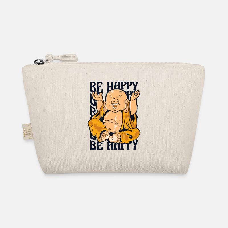 Be Happy Buddhist Symbol Statue Priest Buddhism Organic Pouch