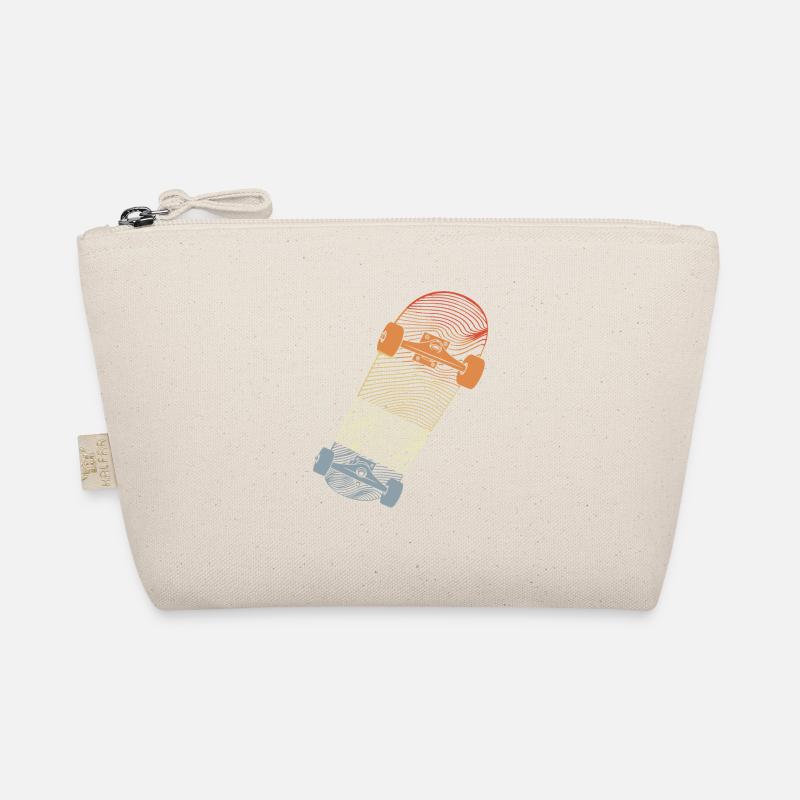 Vintage Skateboard Line Art Organic Pouch