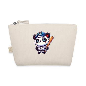 Funny Panda Playing Baseball Panda - Organic Pouch - nature - Front