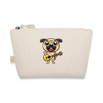 Funny Dog Guitar Guitarist Musician Cartoon - Organic Pouch - nature - Front