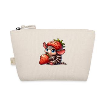 Whimsical Armadillo Strawberry Fruit Cute Design - Organic Pouch - nature - Front