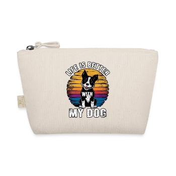Life is better with my dog - Organic Pouch - nature - Front