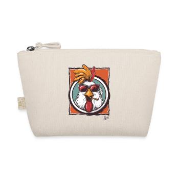 Cool Anti-Hero Rooster: Chicken with Sunglasses - Organic Pouch - nature - Front