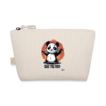 Hide the Pain: Cute Suffering Panda - Organic Pouch - nature - Front