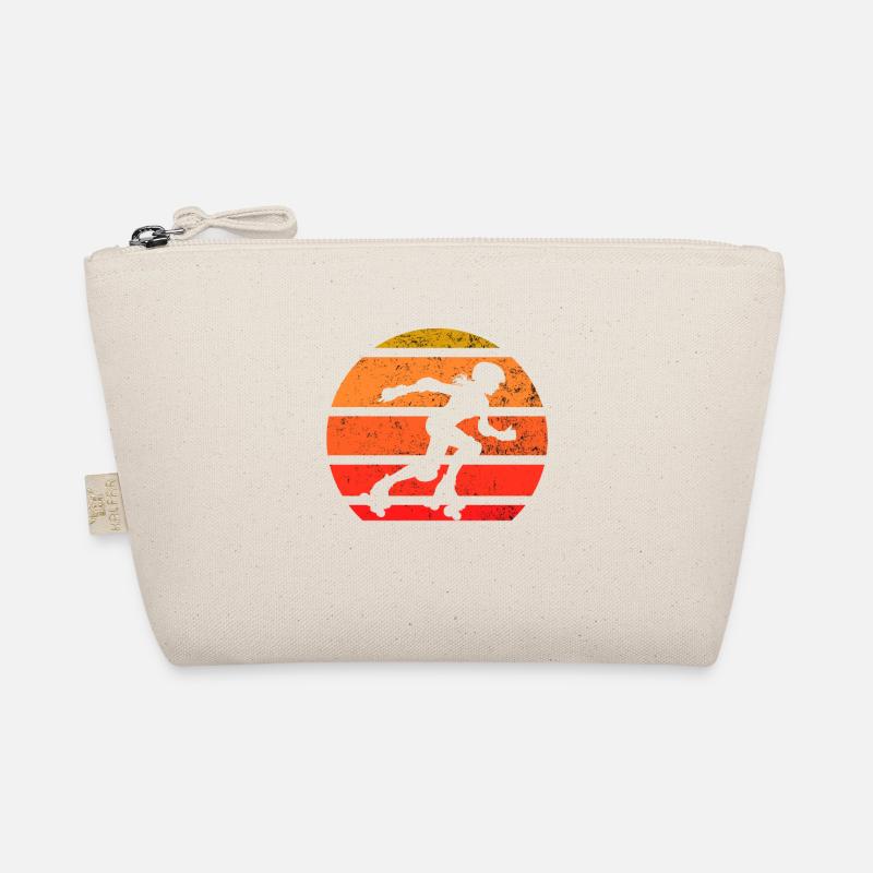 Retro Roller Skater Silhouette Sunset Organic Pouch