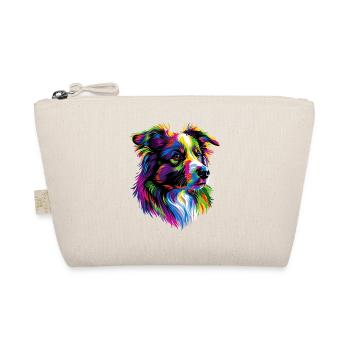 Australian Shepherd Bunte Farben Pop Art Aussie - Bio-Täschchen - Natur - Vorne
