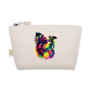 Australian Shepherd Bunte Farben Pop Art Aussie - Bio-Täschchen - Natur - Vorne