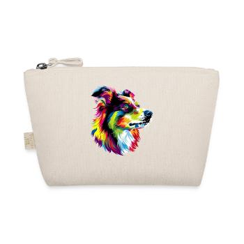 Australian Shepherd Bunte Farben Pop Art Aussie - Bio-Täschchen - Natur - Vorne