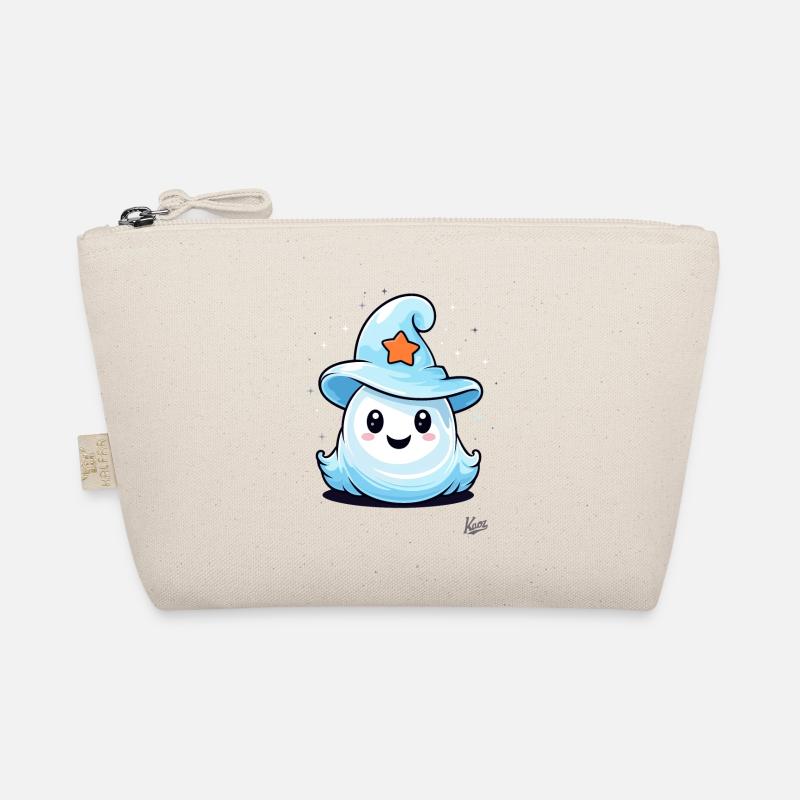 Cute little ghost with magic hat Organic Pouch