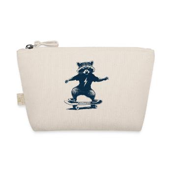 Skating Raccoon - Organic Pouch - nature - Front