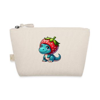 Sweet Dino T-Rex Strawberry Fruity Hat Whimsical - Organic Pouch - nature - Front