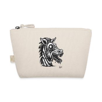Müdes Krankes komisch lustiges Zombie Zebra - Bio-Täschchen - Natur - Vorne