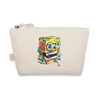 Japanese Angry Yellow Sponge Skull - Organic Pouch - nature - Front