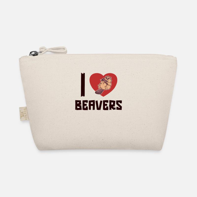 I love Beavers Eurasian Castor Canadensis Beaver Organic Pouch