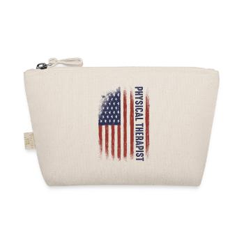 flag USA physical therapist Rretro Student - Organic Pouch - nature - Front