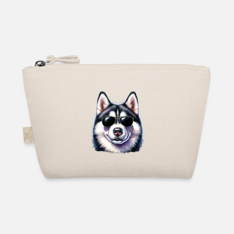 Cooler Husky mit Sonnenbrille Bio-Täschchen