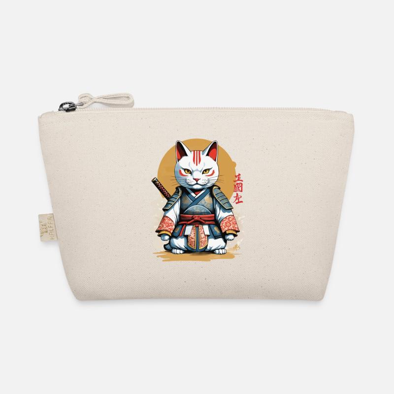 Samurai Cat Japanese Artwork Anime Design Organic Pouch
