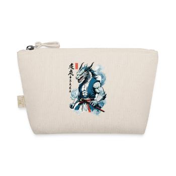 Dragon Samurai Vintage Ukiyo-e Style Asian - Organic Pouch - nature - Front