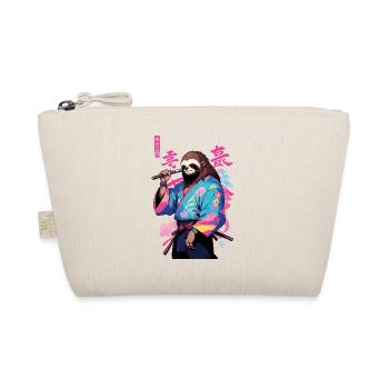 Samurai Sloth Aesthetic Vaporwave Style Art - Organic Pouch - nature - Front