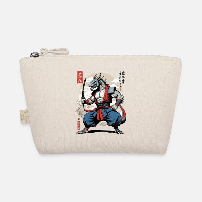 Drachen Samurai Vintage Ukiyo-e Stil Bio-Täschchen