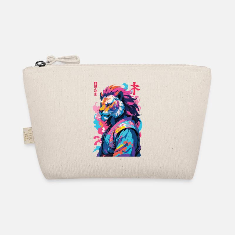 Samurai Löwe Aesthetic Vaporwave Stil Bio-Täschchen