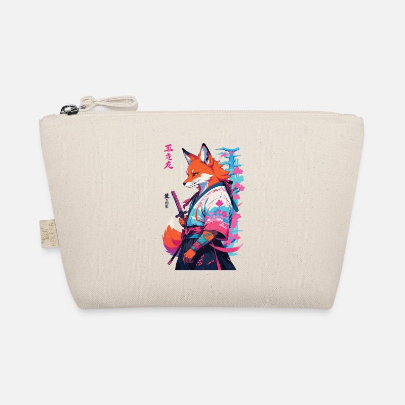 Kitsune Samurai Fuchs Aesthetic Vaporwave Stil Bio-Täschchen